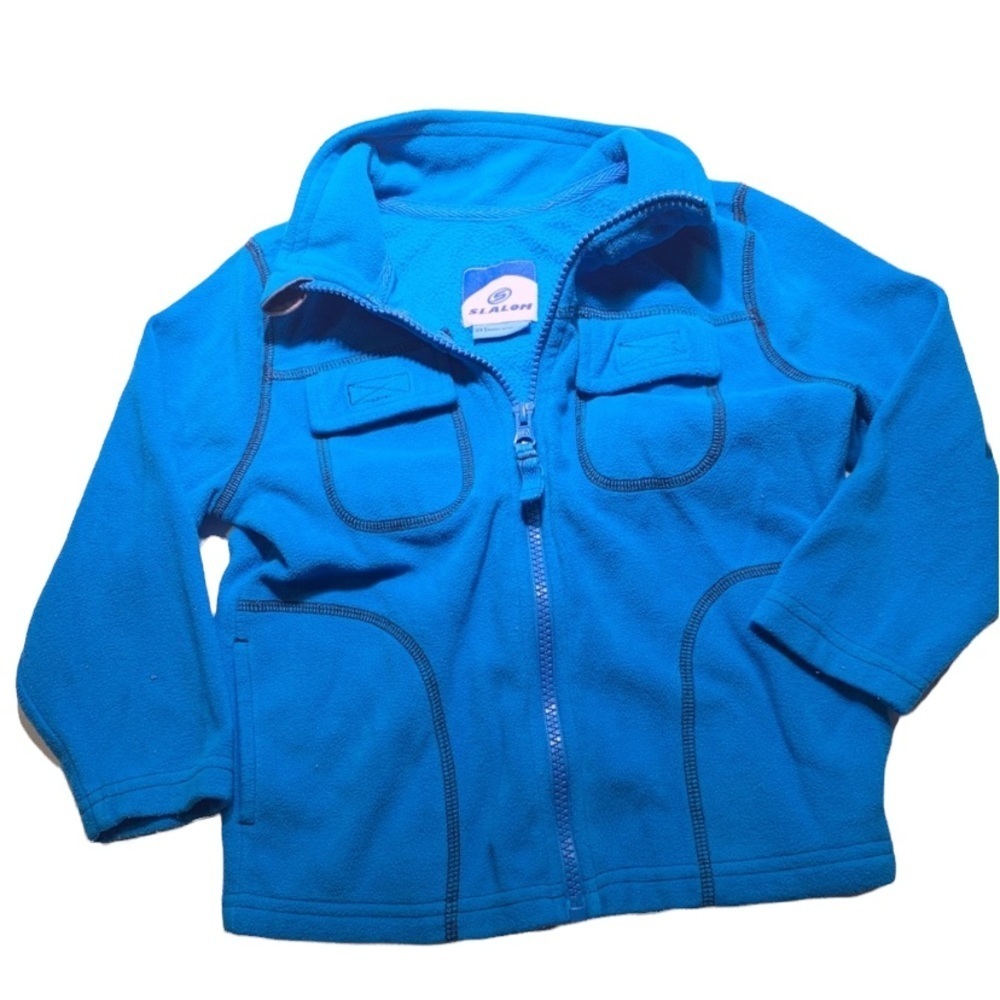 Slalom Fleece Zip Sweater 3T Bright Turquoise Aqua Blue